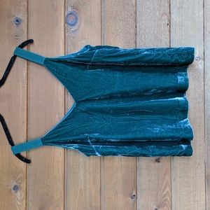 J. Crew Drapey Velvet Camisole Top in Academic Green